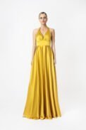 Φόρεμα maxi satin χρυσό